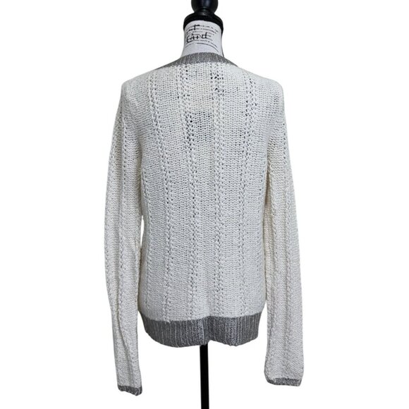 Moth by Anthropologie Cream and Gray Knit Sweater - Picture 3 of 9